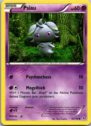 Pokémon-Karte Psiau 42/106 Flammenmeer