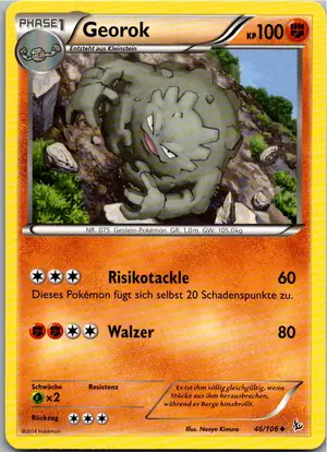 Pokémon-Karte Georok 46/106 Flammenmeer