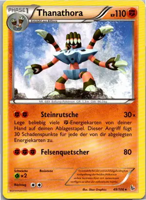 Pokémon-Karte Thanathora 49/106 Flammenmeer