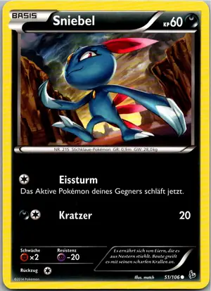 Pokémon-Karte Sniebel 51/106 Flammenmeer