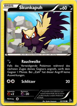 Pokémon-Karte Skunkapuh 53/106 Flammenmeer