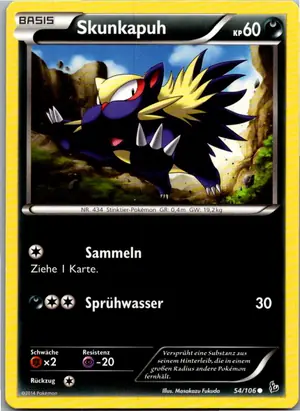 Pokémon-Karte Skunkapuh 54/106 Flammenmeer