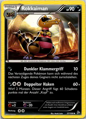 Pokémon-Karte Rokkaiman 57/106 Flammenmeer