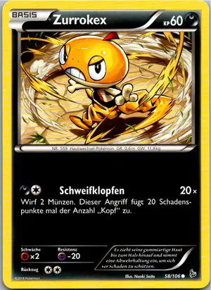 Pokémon-Karte Zurrokex 58/106 Flammenmeer