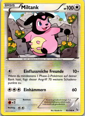 Pokémon-Karte Miltank 83/106 Flammenmeer