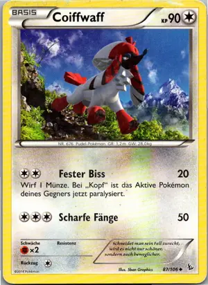 Pokémon-Karte Coiffwaff 87/106 Flammenmeer