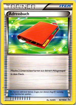 Pokémon-Karte Adressbuch 92/106 Flammenmeer