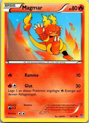 Pokémon-Karte Magmar 10/111 Fliegende Fäuste