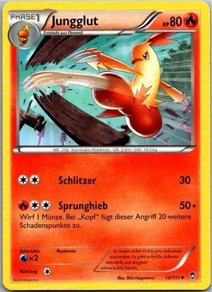 Pokémon-Karte Jungglut 13/111 Fliegende Fäuste