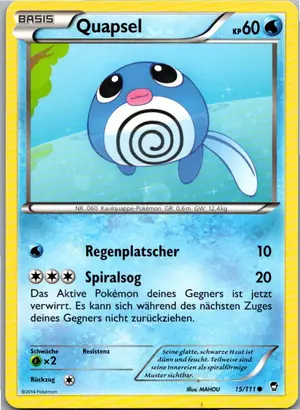 Pokémon-Karte Quapsel 15/111 Fliegende Fäuste