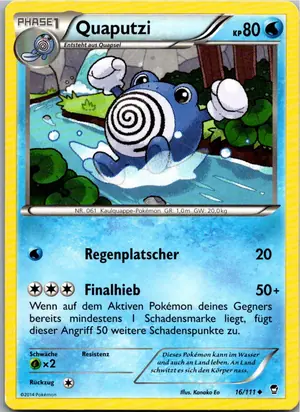 Pokémon-Karte Quaputzi 16/111 Fliegende Fäuste