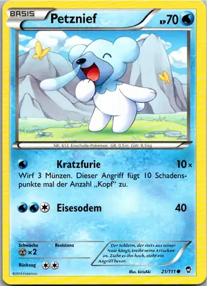 Pokémon-Karte Petznief 21/111 Fliegende Fäuste
