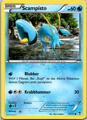 Pokémon-Karte Scampisto 23/111 Fliegende Fäuste