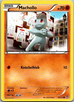 Pokémon-Karte Machollo 44/111 Fliegende Fäuste