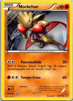 Pokémon-Karte Nockchan 48/111 Fliegende Fäuste