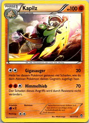 Pokémon-Karte Kapilz 50/111 Fliegende Fäuste