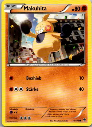 Pokémon-Karte Makuhita 51/111 Fliegende Fäuste