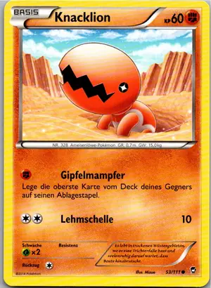 Pokémon-Karte Knacklion 53/111 Fliegende Fäuste