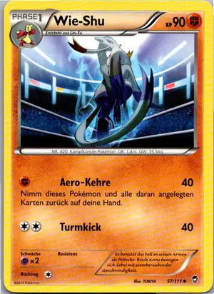 Pokémon-Karte Wie-Shu 57/111 Fliegende Fäuste