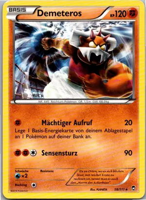 Pokémon-Karte Demeteros 58/111 Fliegende Fäuste