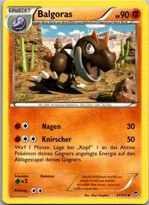 Pokémon-Karte Balgoras 61/111 Fliegende Fäuste