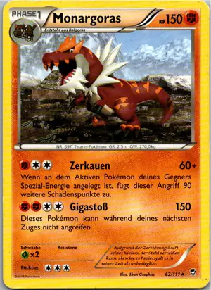 Pokémon-Karte Manargoras 62/111 Fliegende Fäuste