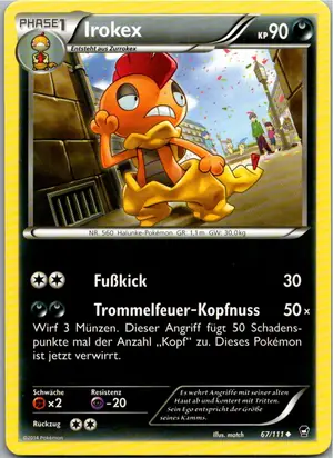 Pokémon-Karte Irokex 67/111 Fliegende Fäuste