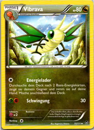 Pokémon-Karte Vibrava 75/111 Fliegende Fäuste