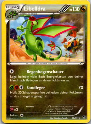 Pokémon-Karte Libelldra 76/111 Fliegende Fäuste