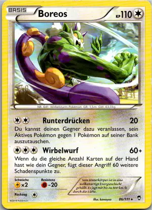 Pokémon-Karte Boreos 86/111 Fliegende Fäuste