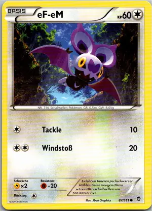 Pokémon-Karte eF-eM 87/111 Fliegende Fäuste