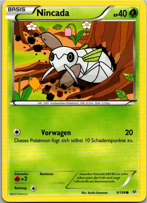 Pokémon-Karte Nincada 9/108 Drachenleuchten
