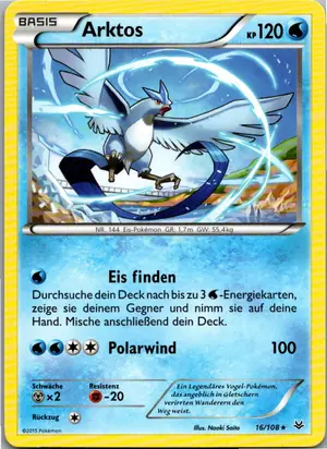 Pokémon-Karte Arktos 16/108 Drachenleuchten