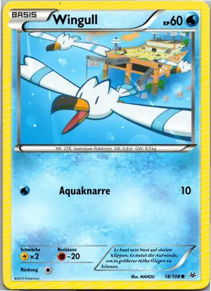 Pokémon-Karte Wingull 18/108 Drachenleuchten