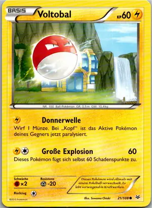 Pokémon-Karte Voltobal 21/108 Drachenleuchten