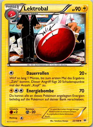 Pokémon-Karte Lektrobal 22/108 Drachenleuchten