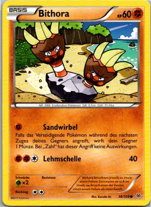 Pokémon-Karte Bithora 38/108 Drachenleuchten