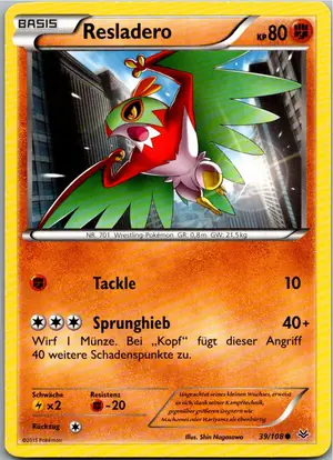 Pokémon-Karte Resladero 39/108 Drachenleuchten