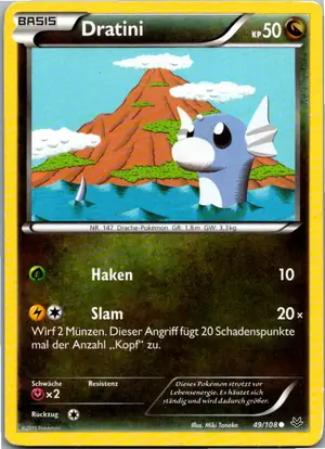 Pokémon-Karte Dratini 49/108 Drachenleuchten