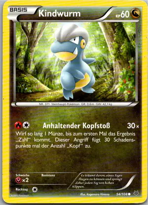 Pokémon-Karte Kindwurm 54/108 Drachenleuchten