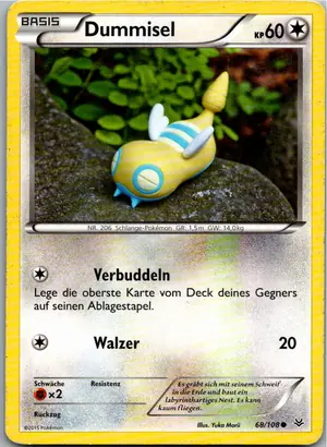 Pokémon-Karte Dummisel 68/108 Drachenleuchten