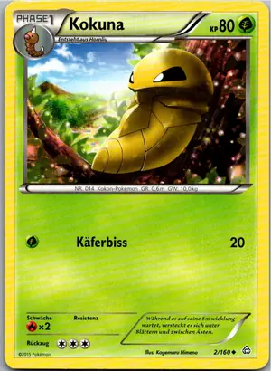 Pokémon-Karte Kokuna 2/160 Protoschock
