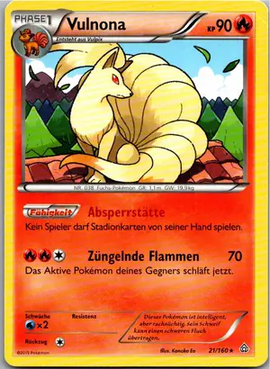 Pokémon-Karte Vulnona 21/160 Protoschock