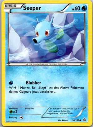 Pokémon-Karte Seeper 30/160 Protoschock