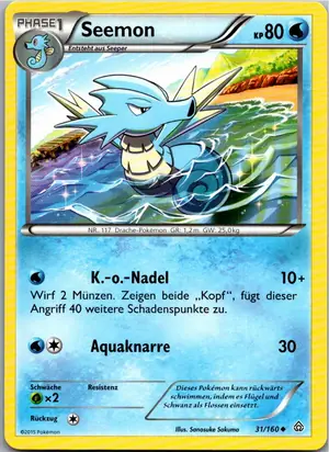 Pokémon-Karte Seemon 31/160 Protoschock