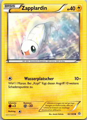 Pokémon-Karte Zapplardin 62/160 Protoschock