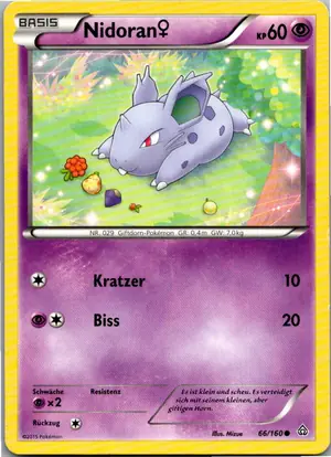 Pokémon-Karte Nidoran 66/160 Protoschock