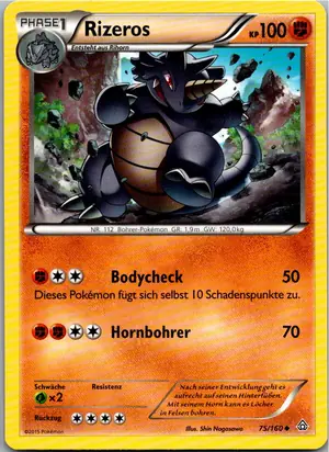 Pokémon-Karte Rizeros 75/160 Protoschock