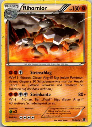 Pokémon-Karte Rihornior 76/160 Protoschock