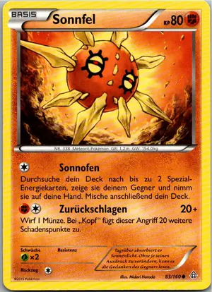 Pokémon-Karte Sonnfel 83/160 Protoschock